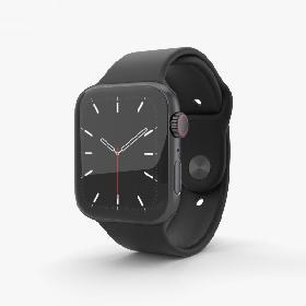 3D Apple Watch Series 5 44mm Space Gray Aluminum Case with Sport Band model